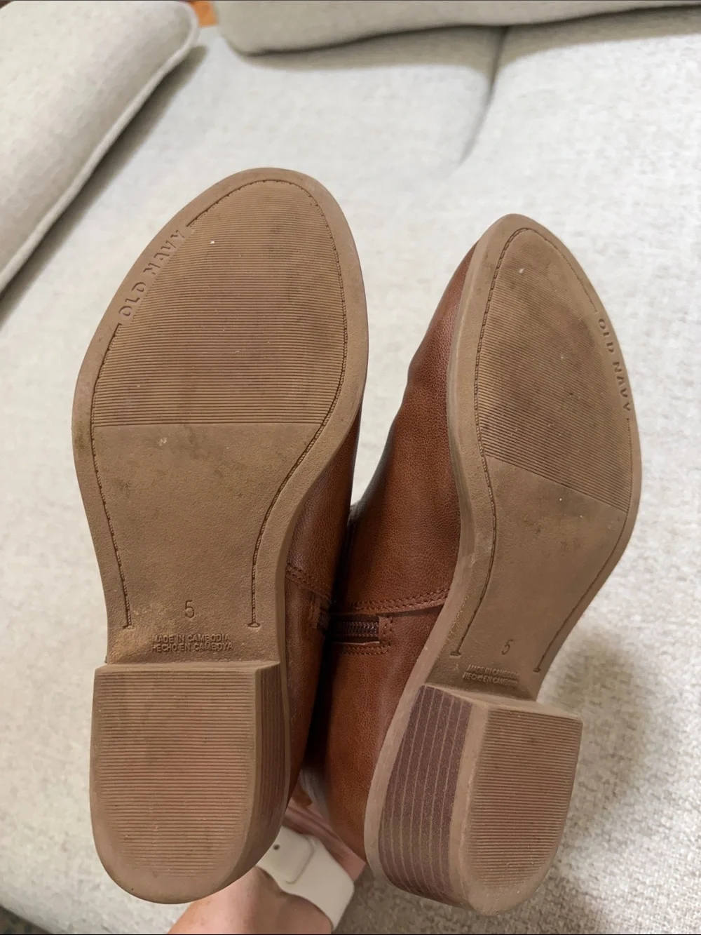 Old Navy Brown Western Ankle Booties with Side Zipper